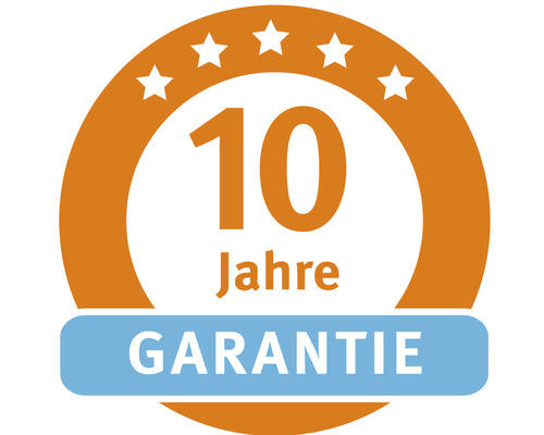 Symbol für 10 Jahre Garantie