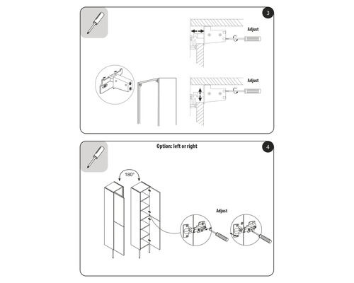 Instructions de montage de l''armoire avec tournevis