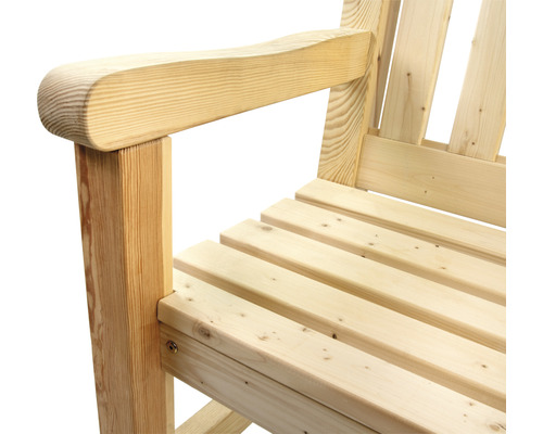 Vue détaillée d''un banc de jardin en bois