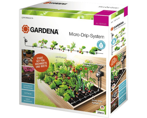 Kit d'arrosage GARDENA Micro-Drip kit de démarrage massif automatic (pour jusqu'à 35 plantes à massifs)