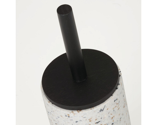 Toilettenbürste mit Behälter aus Terrazzo und Holz