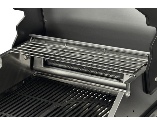 Vue intérieure d''un barbecue avec grille de maintien au chaud et grille de cuisson