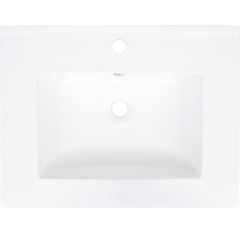 Badmöbel-Set Differnz Bolo 61 x 110 x 46 cm Frontfarbe eiche hell Waschtisch weiß und Spiegel Waschtisch Unterschrank