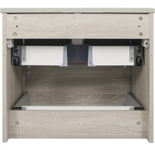 Badmöbel-Set Differnz Bolo 61 x 110 x 46 cm Frontfarbe eiche hell Waschtisch weiß und Spiegel Waschtisch Unterschrank