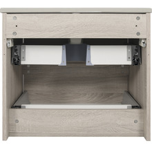 Badmöbel-Set Differnz Bolo 61 x 110 x 46 cm Frontfarbe eiche hell Waschtisch weiß und Spiegel Waschtisch Unterschrank