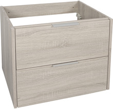 Badmöbel-Set Differnz Bolo 61 x 110 x 46 cm Frontfarbe eiche hell Waschtisch weiß und Spiegel Waschtisch Unterschrank