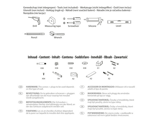 Image d''outils et de matériel de fixation tels qu''une perceuse, un tournevis, des vis et des chevilles