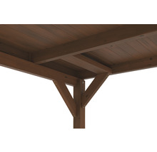 Einzelcarport SKAN Holz Grunewald inkl. EPDM Folie 427 x 796 cm Nussbaum