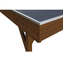 Doppelcarport SKAN Holz Grunewald inkl. EPDM Folie 622 x 796 cm Nussbaum