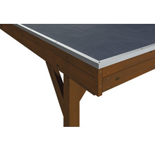 Einzelcarport SKAN Holz Grunewald inkl. EPDM Folie 427 x 796 cm Nussbaum