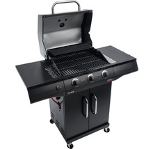 Grill à gaz avec trois brûleurs, grilles et étagères latérales