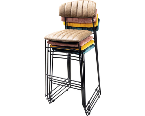 Pile de tabourets de bar avec structure en métal et assises rembourrées