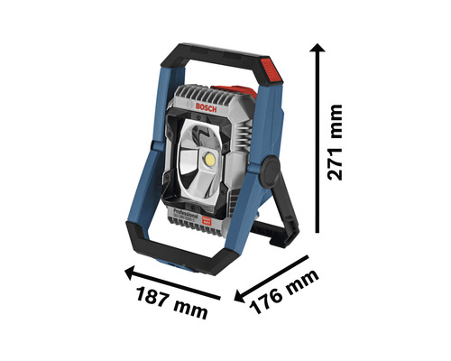 Bosch Logo Arbeitsleuchte mit Abmessungen