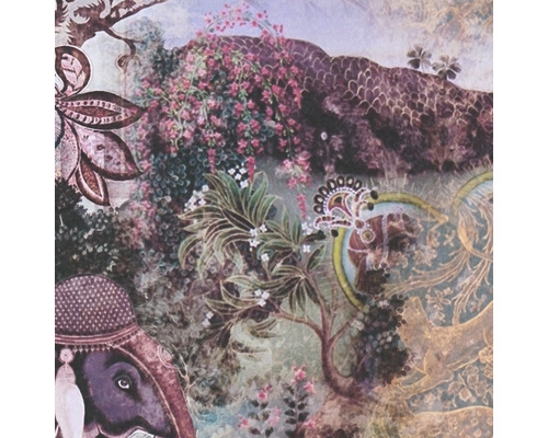 Papier peint décoratif avec des motifs d''éléphants et de plantes