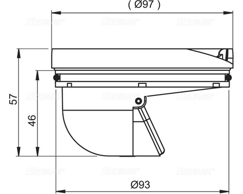 Dessin technique d''une gouttière avec indications de dimensions