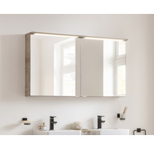 Spiegelschrank FACKELMANN Oxford 120.2 x 20 x 69.6 cm eiche natur 2-türig LED IP 20