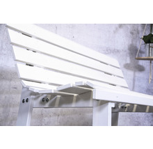 Banc en bois blanc avec dossier pour l''extérieur