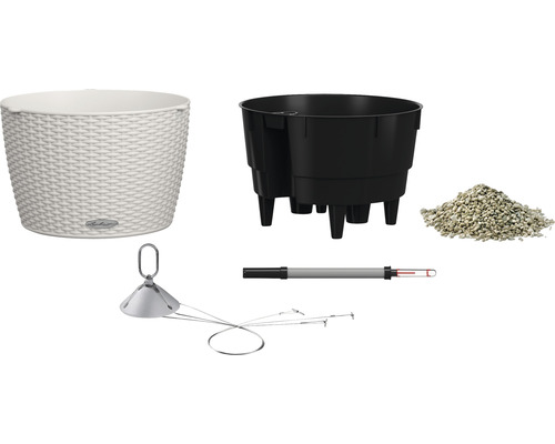 Pot de fleurs, insert pour plantes, argile expansée, indicateur de niveau et système d''irrigation