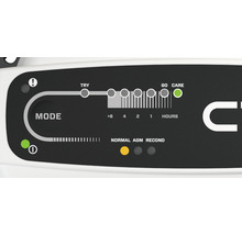 Affichage des modes de charge et des temps de charge d''un chargeur de batterie