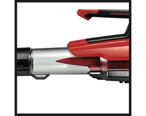 Detailansicht eines Laubsaugers mit Fangsack