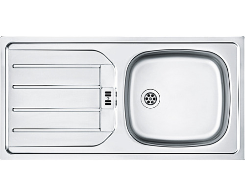 Spüle aus Edelstahl mit Abtropffläche