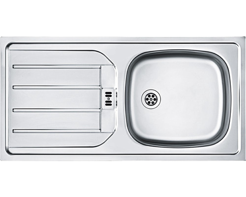 Spüle aus Edelstahl mit Abtropffläche