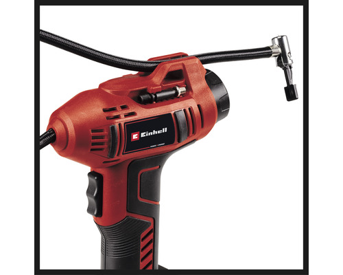 Compresseur sans fil Einhell avec tuyau de pression et logo Einhell