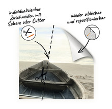 Selbstklebende Folie, zuschneidbar und wiederablösbar mit Bootsmotiv