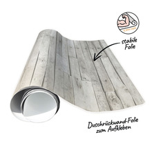 Duschwandfolie mit Holzoptik zum Aufkleben