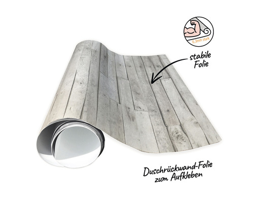 Duschwandfolie mit Holzoptik zum Aufkleben