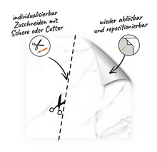 Dekorfolie mit Marmoroptik, zuschneidbar und wiederablösbar