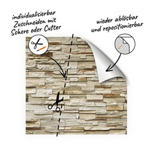 Dekorfolie mit Steinmuster, zuschneidbar und repositionierbar