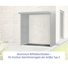 Aluminium Riffelblechboden für EcoStar Kaminholzregale der Größe Typ 2