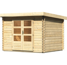 Gartenhaus aus Holz mit Doppeltür und Fenstern