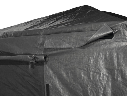 Vue détaillée d''une tente de réception noire
