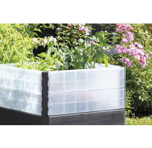 Carré potager classique GARANTIA ERGO Quadro Turbo M 75 avec système d'économie d'eau Flora 80 x 60 x 75 cm wood anthracite marron