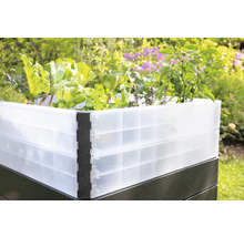 Carré potager classique GARANTIA ERGO Quadro Turbo M 75 avec système d'économie d'eau Flora 80 x 60 x 75 cm stone