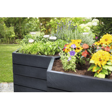 Carré potager classique GARANTIA ERGO Vario 1 avec système d'économie d'eau Flora 190 x 190 x 50 cm stone