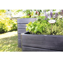 Carré potager classique GARANTIA ERGO Vario 3 avec système d'économie d'eau Flora 110 x 175 x 75 cm wood