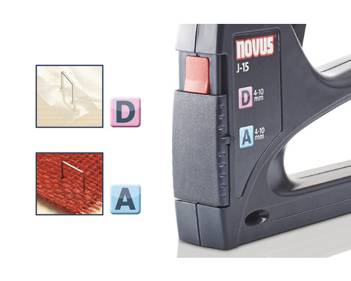 Novus J-15 Handtacker mit Klammern Typ A und D
