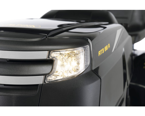 Vue détaillée du phare d''une tondeuse autoportée