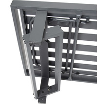 Vue détaillée du châssis d''une table de jardin avec fonction pliable