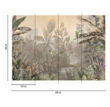 Vliestapete mit Dschungel Motiv, Abmessungen 400 mal 280 Zentimeter