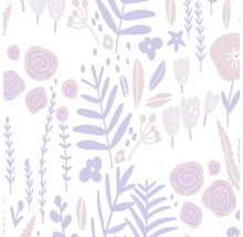 Textile à motifs floraux avec feuilles et fleurs