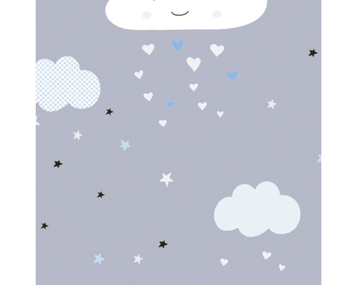 Motif avec nuages, cœurs et étoiles