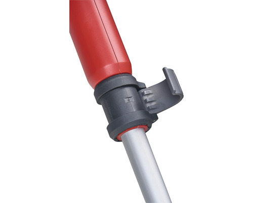 Detailansicht einer Kartuschenpistole mit einer Aluminiumstange.