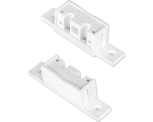 Deux blocs de fixation universels blancs EBIR en détail