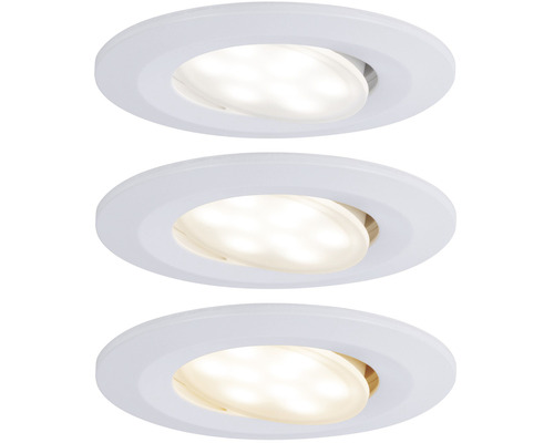 Trois spots encastrables à LED avec différentes températures de couleur