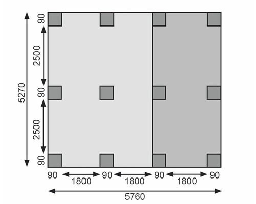 Diagramm mit Maßangaben