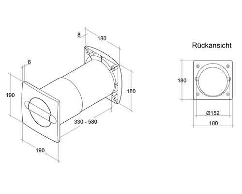 Dessin technique d''un boîtier mural avec cotes